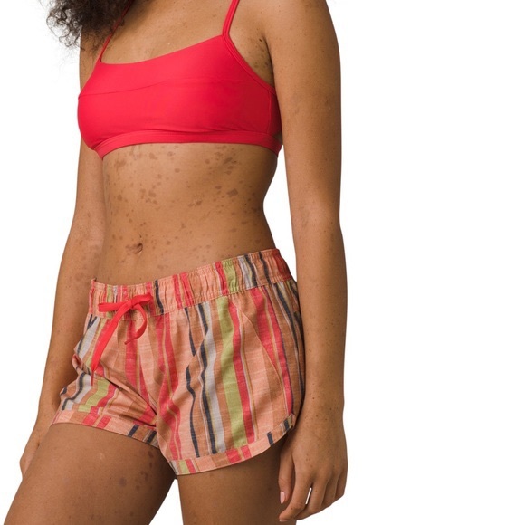 Prana Pants - Prana Papaya Soleil Stripe Mariya Swim Shorts NWT Size Medium